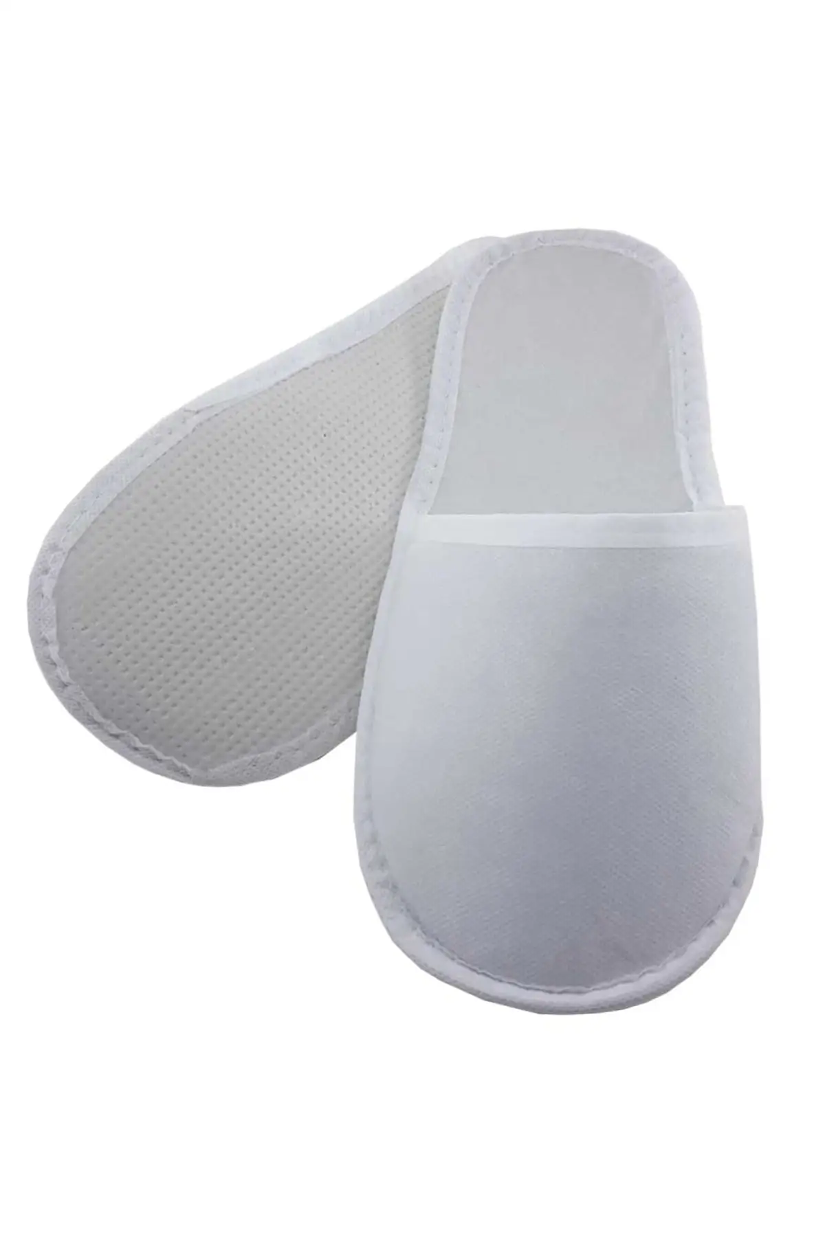 

First Quality Disposable Hotel Slippers 100 Double Pile Lined Thick Sole White Interlining