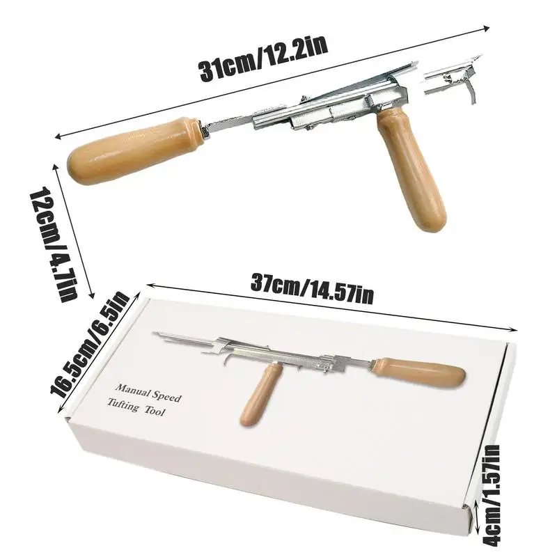 Rug Tufting Tools Adjustable Manual Tufting Carpet Tools Handhold Carpet Weaving Flocking Tool with Wool Yarn Fabric for