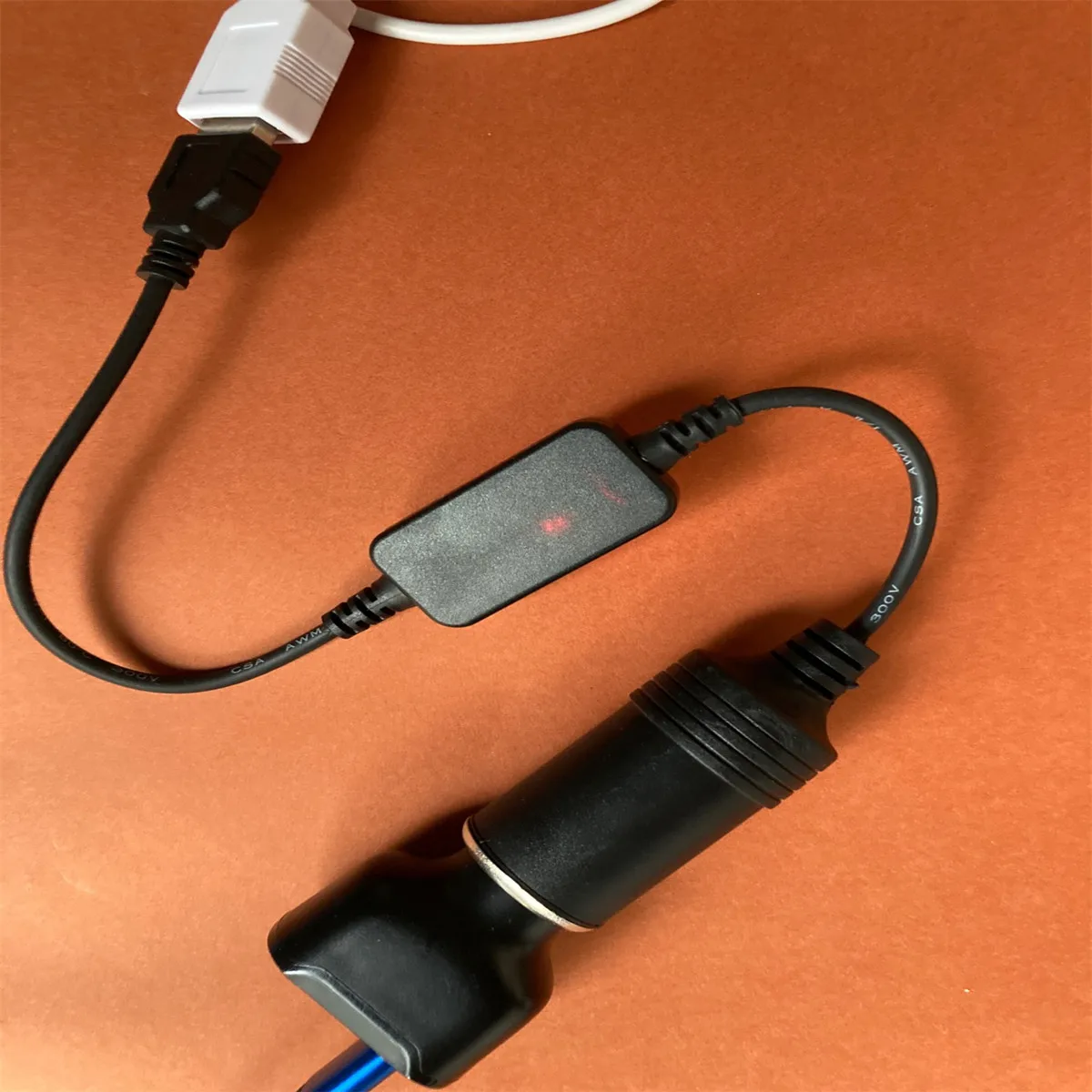 Adaptador convertidor con cable, controlador de puerto USB a 12V, toma de  mechero de coche, cable de alimentación hembra para Xiaomi Power Bank DVR -  AliExpress