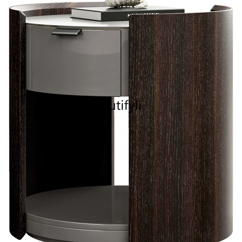 

Simple round Table Home Living Room Small Apartment Storage Cabinet Sofa Corner Table Bedroom Bedside Table