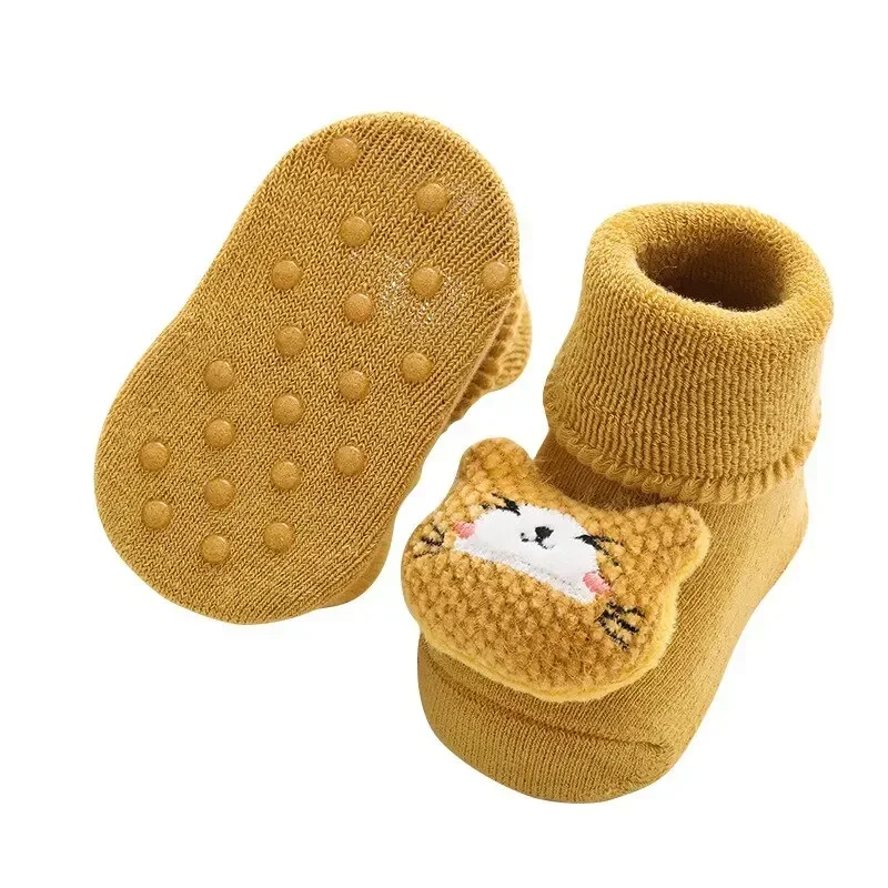 Cute Cartoon Baby Socks Girls Boys Rabbit Bear Anti Slip Soft Warm Winter Autumn Toddler Indoor Floor Thicken Socks For Kids 3