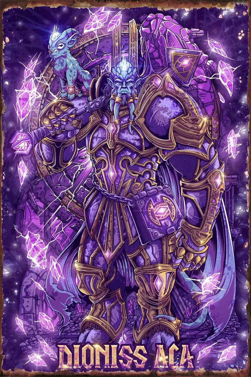 

Оловянные таблички Draenei Paladin, декор для стен, винтажный металлический Ретро знак для художественного клуба, мужской пещеры, кафе, паба, дома