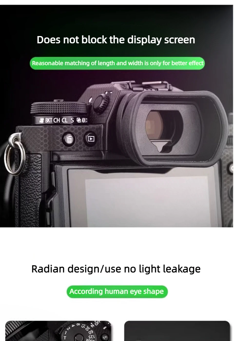 Description Picture 5 of itemEC-XTL Soft Silicone Eyepiece Eyecup Viewfinder Eye Cup for Fujifilm X-T5 X-H2 X-H2S X-T4 X-T3 X-T2 X-T1 XT4 XT3 XT2 XT1 GFX100