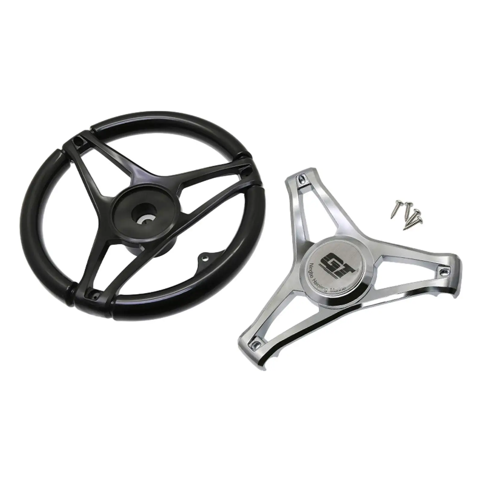 Boat Steering Wheel Anti Slip Waterborne Vehicles Sturdy 340mm for Marine Vessels Boat Speedboat Yacht Pontoon Boat