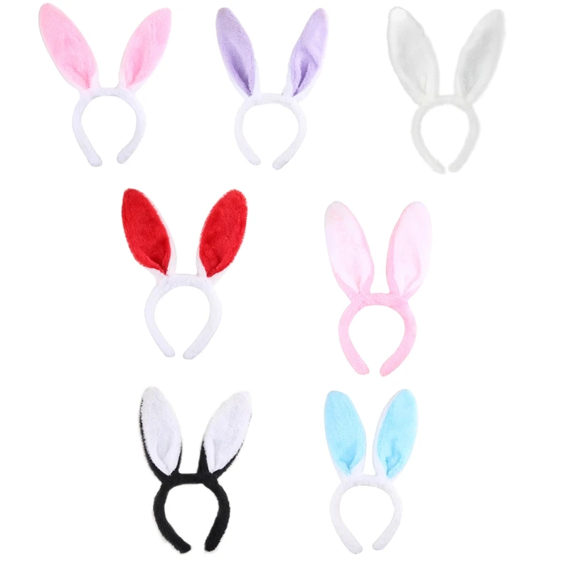 

Soft Rabbit Ears Headband Easter Bunny Hair Bands Furry Hair Hoop Christmas Gift L21E