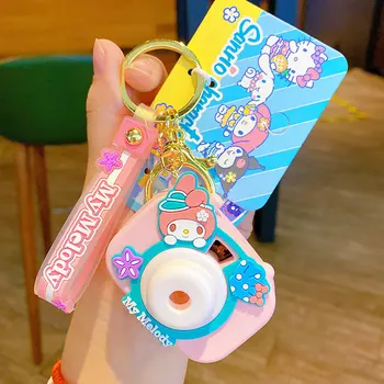 Sanrio Keychain Hello Kitty Camera Projection Cartoon Kuromi Kawaii Cinnamoroll My Melody Bag PendantDecoration JewelryGifts