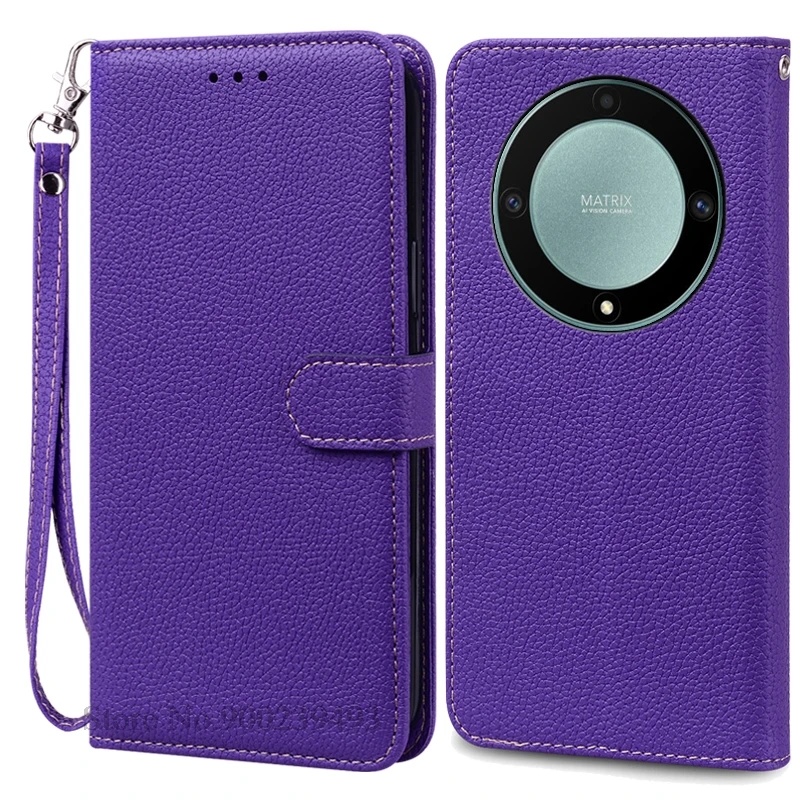 Luxury Leather Flip Wallet Cover for Honor X9A 5G - Premium Silicone Protection