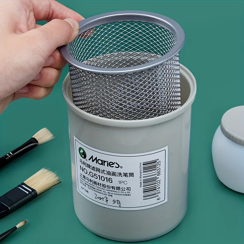 Portable Leak-Proof Paint Brush Cleaner with Lid and Filter for Various Painting Mediums