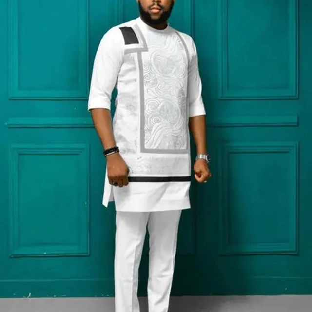 Adekunle Dashiki Long Sleeve Shirt and Pant - Image 4