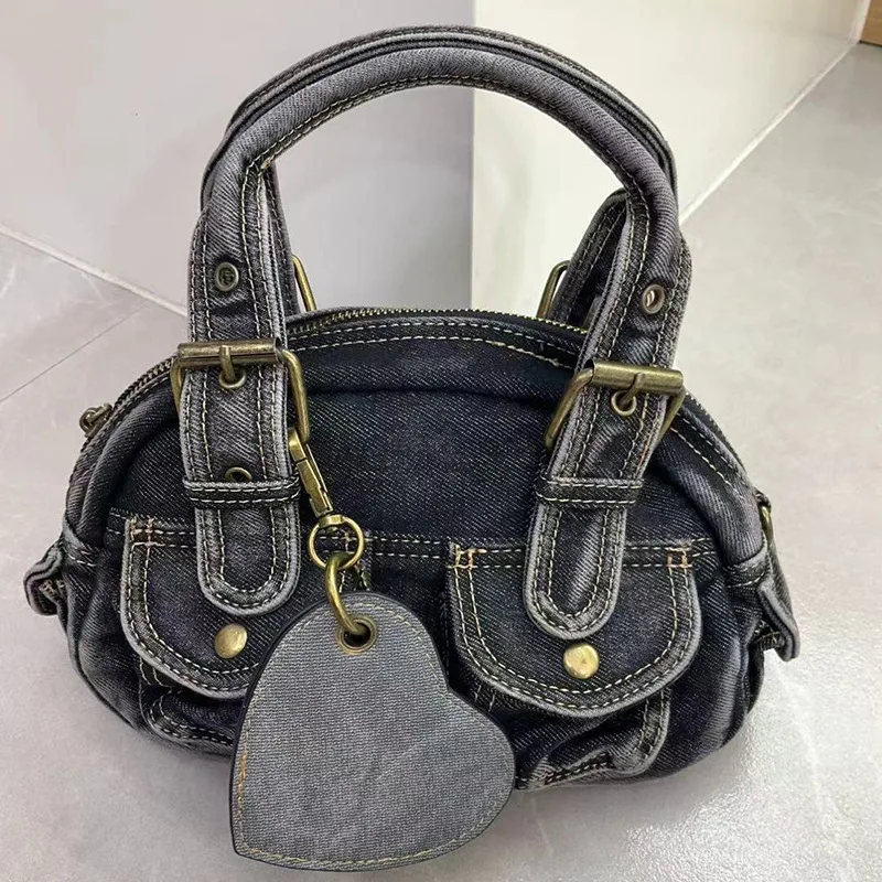 Women Handbags Satchel Top-handle Handbag Denim Shoulder Bag Dumpling Pack Give Gifts Shoulder Bags Phone Money Pack