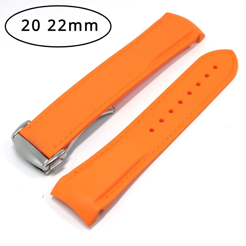 20 22Mm Accessori Per Cinturini Per Omega Seamaster 300 Speedmaster Railmaster Bracciale Cinturino In Gomma Da Uomo Fibbia Per Cinturino In Silicone