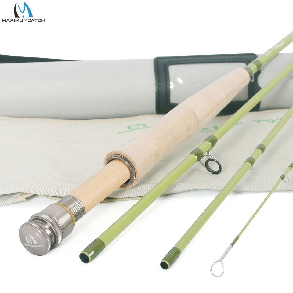 Maxcatch 1/2/3WT Fly Fishing Rod 6'/6'6"/7'/7'6" For Small Streams Panfish/Trout 