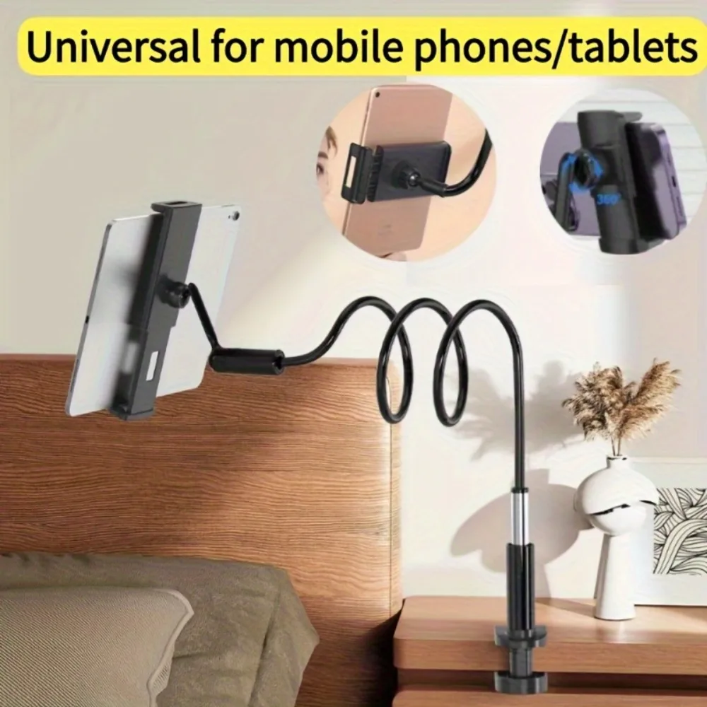 Thickened Flexible Arm Goose Neck Tablet Stand,1pc Tablet and Phone Holder,Suitable for Bed, Bedside, Desk, Bed Headboard, Table