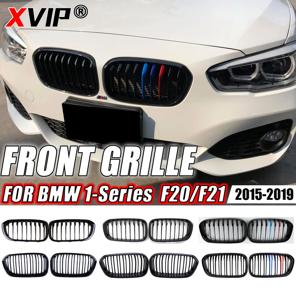 Front Grilles 1 Pair For BMW 1 Series F20 F21 2012-Gloss Black Kidney Grill Replacement Racing Front Bumper front grille