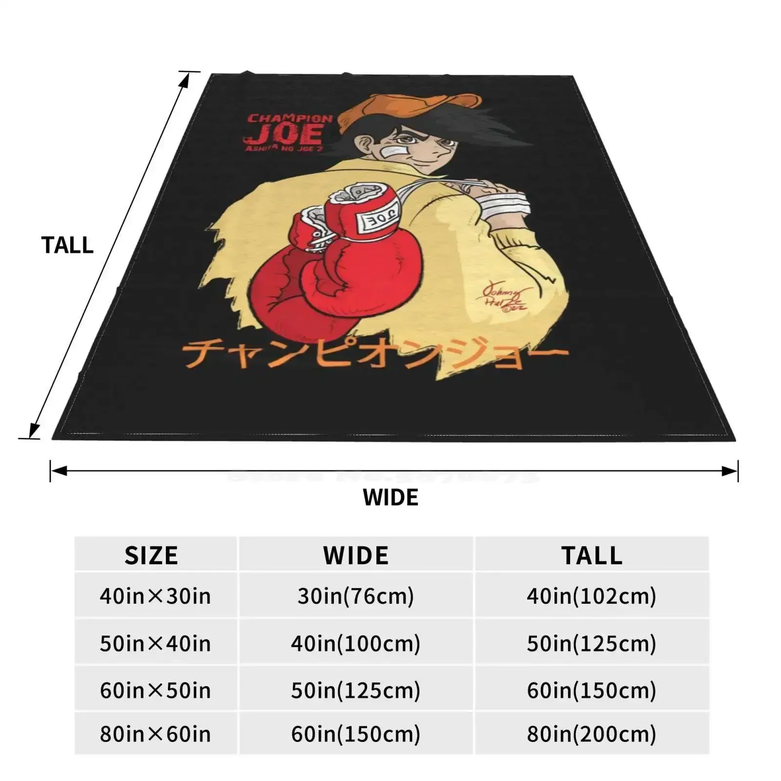 Macio cobertor de flanela fina com anime dos desenhos animados, Design de boxe clássico retro, Ashita No Joe 2, Design criativo 4
