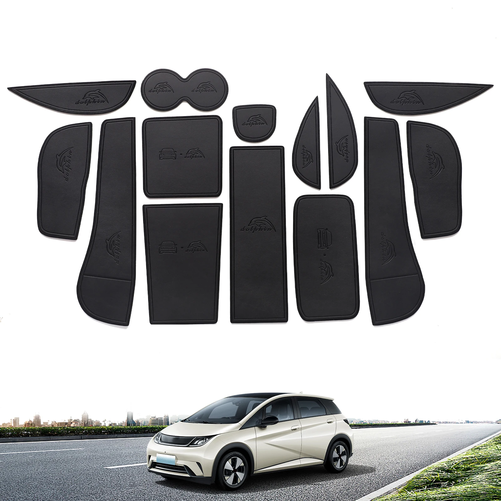 

for BYD BYD Dolphin Leather Gate Slot Mat Cortex Door Groove Pad Cup Holder Tray Accessories Tidying