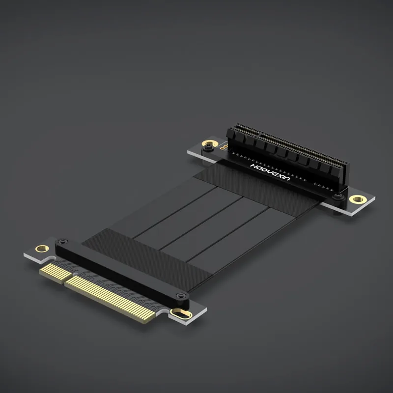 Hyx Alta Velocidade Pci-e3.0 Express 8x para 8x Slot Riser Cartão Conversor Extensor Fita Adaptador Cabo de Extensão Banhado a Ouro 90degre - Imagem 6