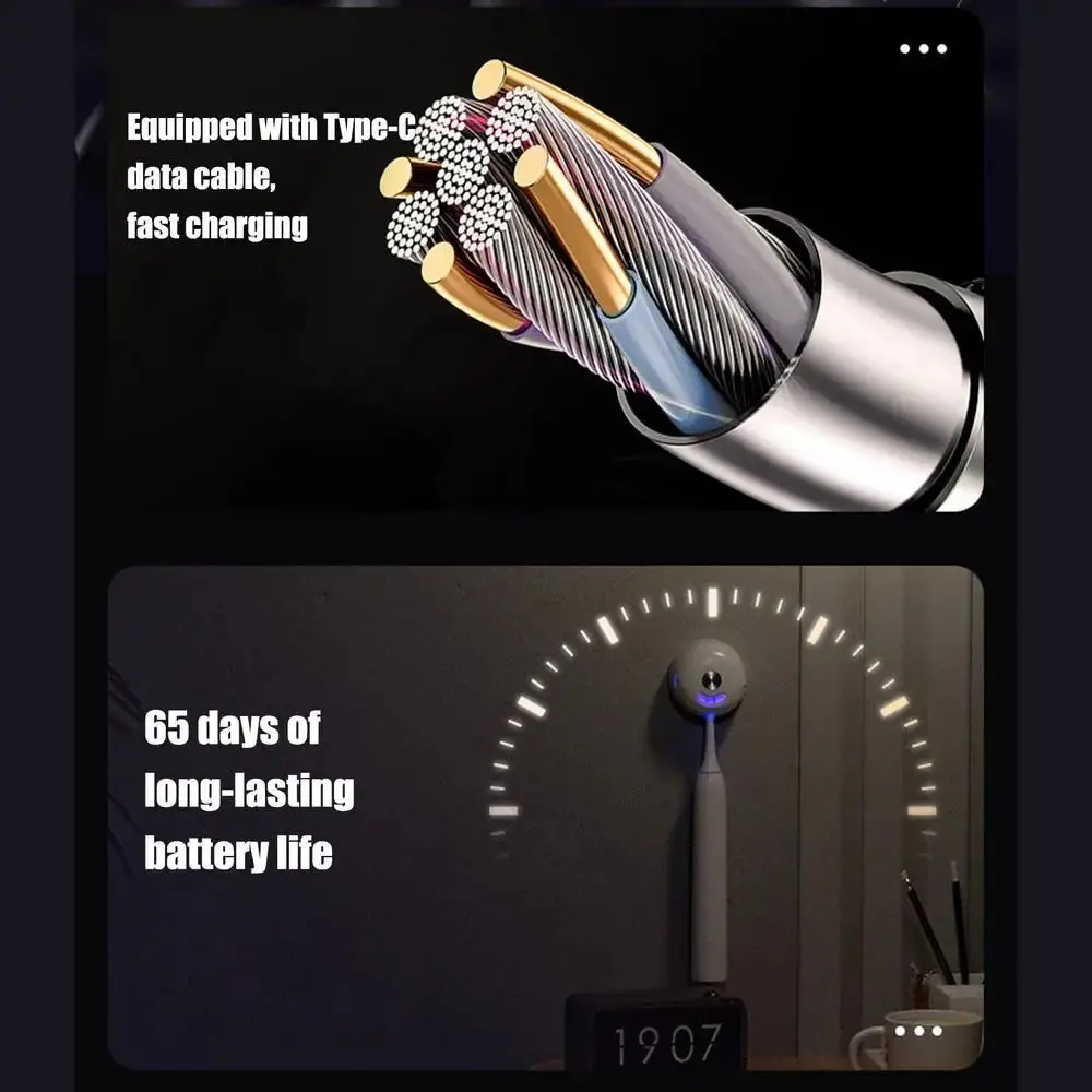 Wall Mounted 2 in 1 Toothbrush Holder Self-adhesive Self-Draining UV Light Toothbrush Cleaner Multifunctional Effective