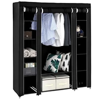 69" Portable Clothes Closet Wardrobe Storage Organizer with Non-Woven Fabric Quick and Easy to Assemble Extra Strong 1