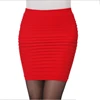Summer New Fashionable Half Length Skirt With Thin Stripes One Step Wrinkle Skirt Elastic Large Size Women Bag Hip Short Skirt 2