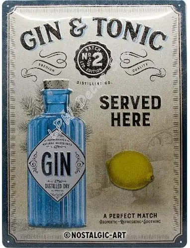 Create the perfect gin and tonic metal wall plaque sign 