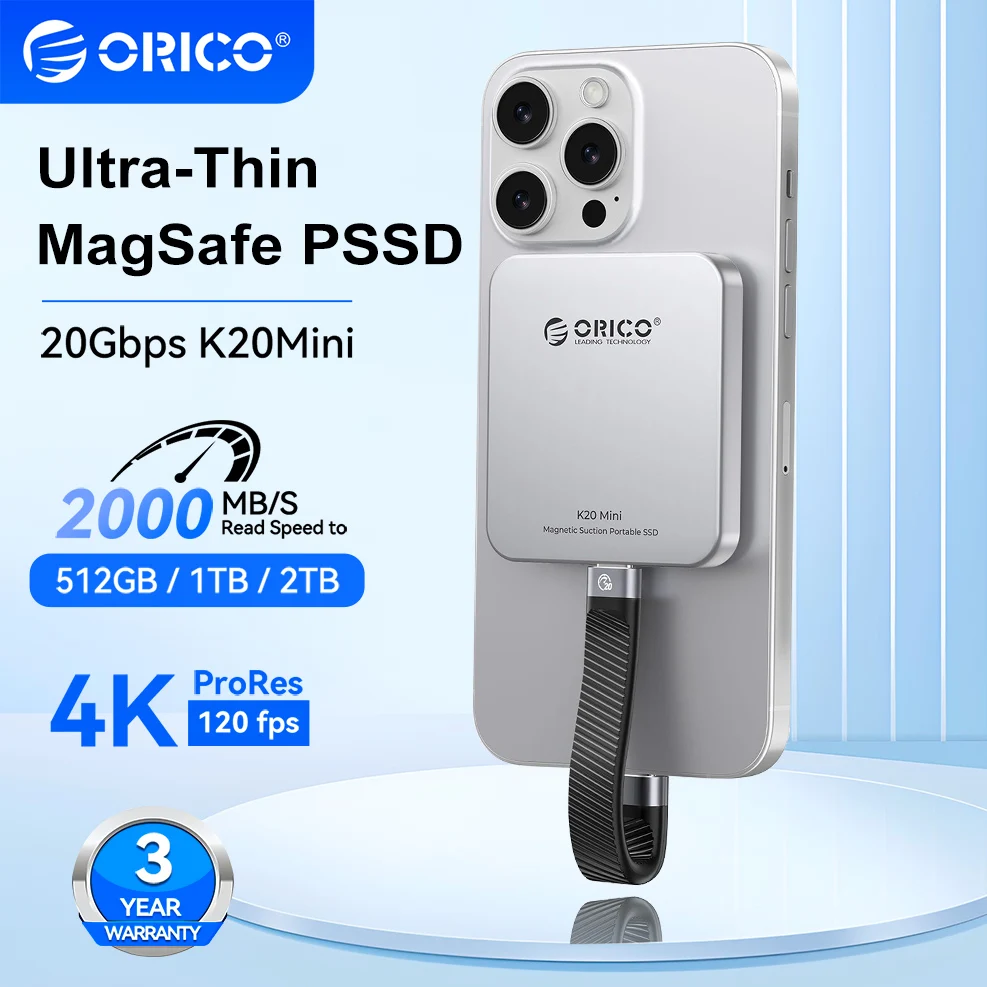 ORICO 20Gbps 마그네틱 PSSD 2TB 1T 512GB 휴대용 SSD 솔리..
