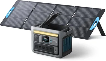 SOLIX C800 Portable Power Station with 200W Solar Panels 1200W (Peak 1600W) Solar Generator Full Charge in 58 Min 768Wh Battery 1