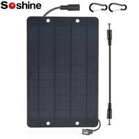 Panneau solaire Soshine USB 5V 6W, éclairage de surveillance extérieur pour la maison, chargeur de batterie solaire miniature DC monocristallin haute performance 1