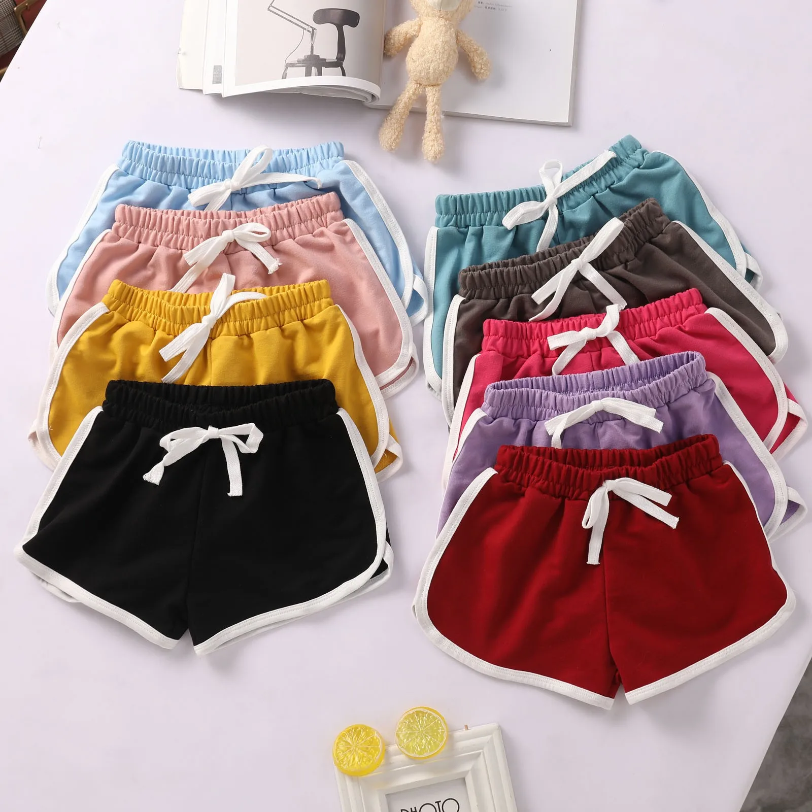 Korean Children'S Shorts Summer New Baby Cool Sports Pants Casual Solid Color Shorts Girls' Summer Children'S Clothing