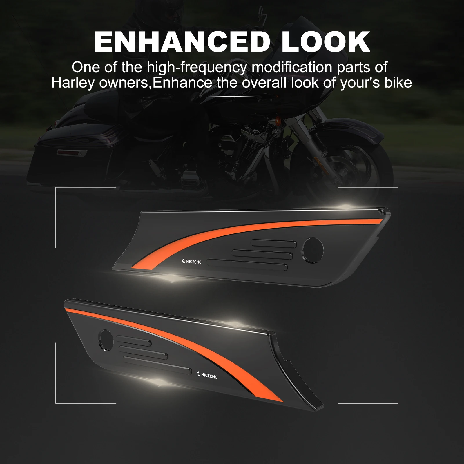 Satteltaschen-Verriegelungsabdeckungen für Harley Street Glide FLHX FLHXS 2014–2023, Road King FLHP FLHR 2014–2022, Road Glide FLTRX 2015–2023 – Detail 5