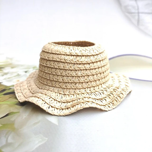Labubu 17cm Mini Doll Straw Hat – Kawaii Color-Matching Dollhouse Accessory for Kids & Girls' Toys 3