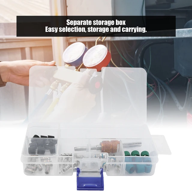 Kit Riparazione Aria Condizionata Auto - 71 Pezzi Con Nuclei Valvola, Guarnizioni, Strumenti Per AC - Foto 13