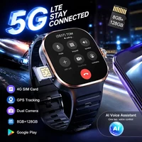 Montre connectée 5G/4G Full Netcom 8 Go + 128 Go de RAM, écran AMOLED 2,4 pouces, batterie 2100 mAh, appareil photo 900 W, GPS, WIFI, applications Google, Android 10 OS 4