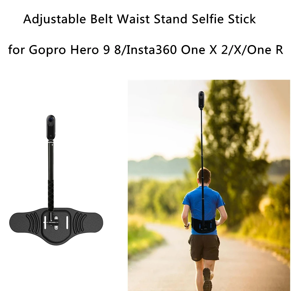 For Insta360 X 4/GO 3/Gopro 11/DJI Action 4 Camera Stand Adjustable Waist Belt Stand Mobile Phone Selfie Waist Stand Accessories