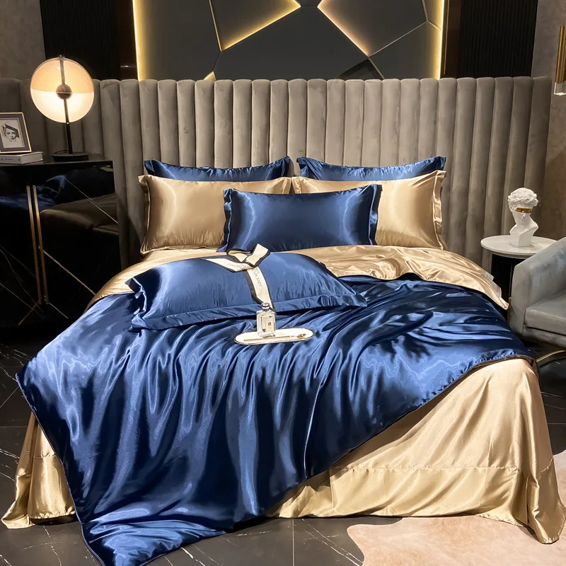 4pcs Natural Mulberry Silk King Bedding Sets Duvet Cover with Pillowcase European Style Comfortable Bed Sets Linen Sheet 4