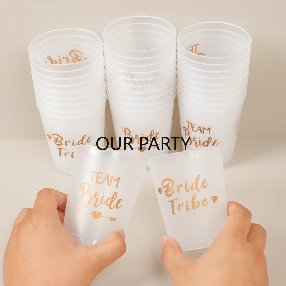 10 Stück Trinkbecher aus Kunststoff für die Braut, Junggesellenabschied, Brautparty, Junggesellinnenabschied, Party-Dekoration, Hochzeit, Partyzubehör