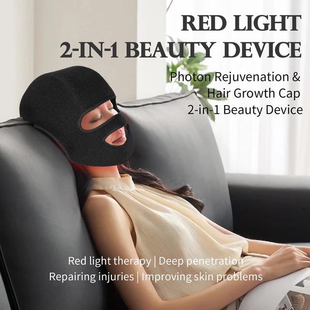 LED Hat&Face Mask Red Light Therapy LLLT 4Colors 660nm+850nm Skin Rejuvenation&Whiten Anti Aging Prevent Hair Loss& Nourish Hair 2