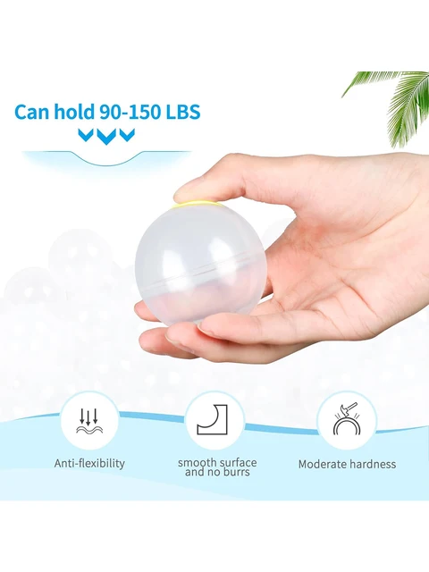 Thicken Crush Proof 5.5cm 100pcs Plastic Ball Pit Balls Multicolor Pearl white and Transparent for Kids Play with Bag 5