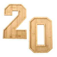 2 Pcs Birthday Number Tray Charcuterie Boards Wood Fillable Food Boxes Letter Cheese Platter Foof Baby Letters 1