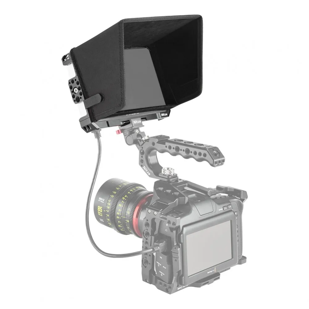 LS7-A 선후드가 포함된 SmallHD Indie 7 / 702 터치 7인치 모니터용 Nitze 케이지