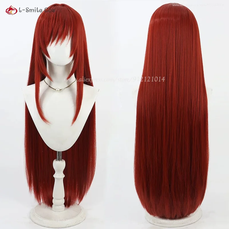NIKKE Rapi Cosplay Perücke 100cm Weinrot Hitzebeständig Synthetik Haar 2