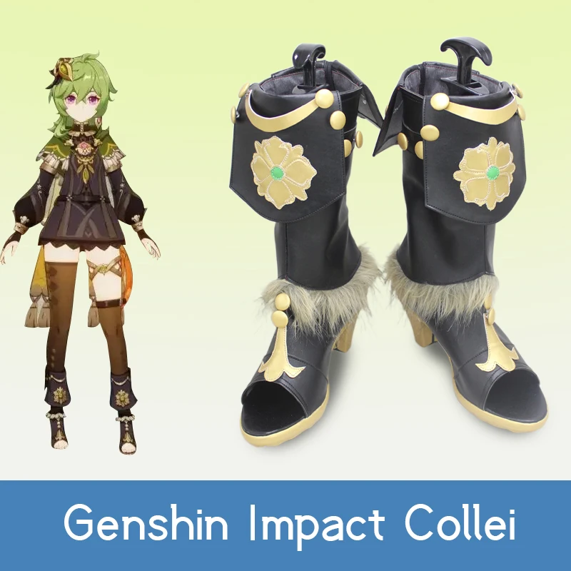 

Genshin Impact Cos Collei костюмная обувь, аксессуары для косплея, сапоги для женщин на Хэллоуин