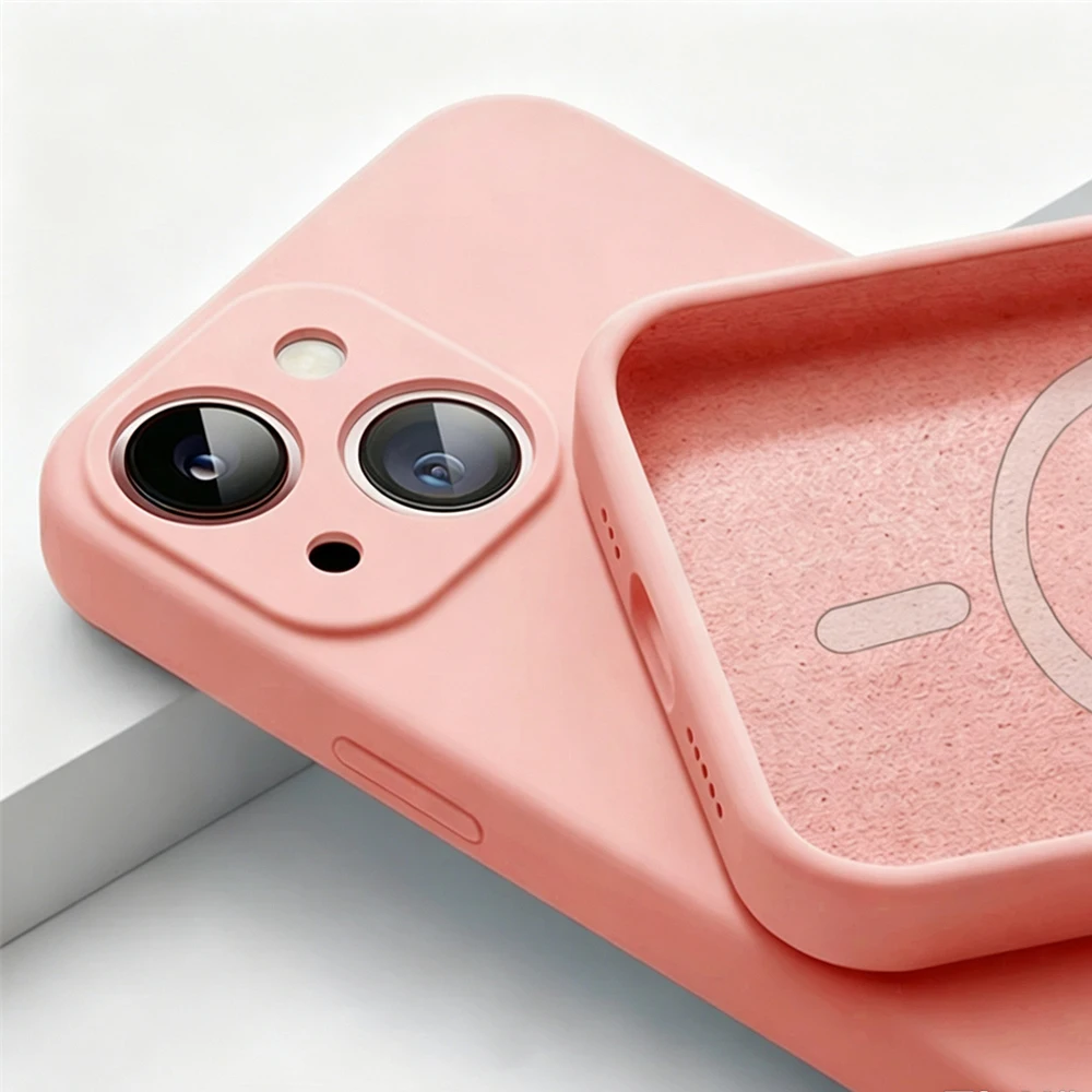 Magnetic Liquid Silicone Case with Magsafe and Precision Lens Cutout