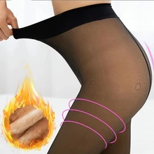 Normov inverno quente calças femininas sexy cintura alta elasticidade fina mais calças de veludo mulher penetração da pele moda meia calça