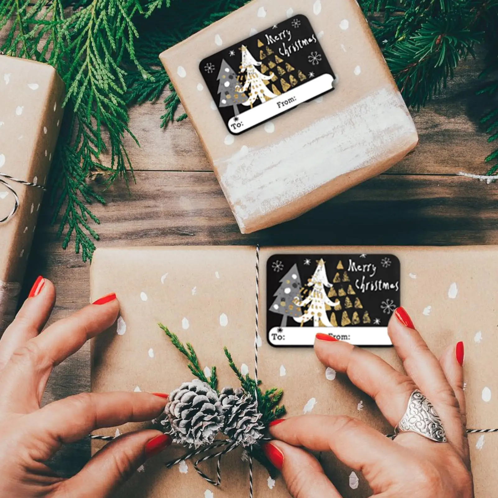 Christmas Stickers 250 Piece Self-Adhesive Cute Decals Merry Christmas Stickers For Wrapping Paper Bags Stockings Tree Holiday