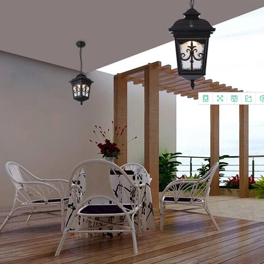 Outdoor chandeliers waterproof patio industrial lamps European kiosks corridors fixture Grape rack pendant light Ceiling Lamps