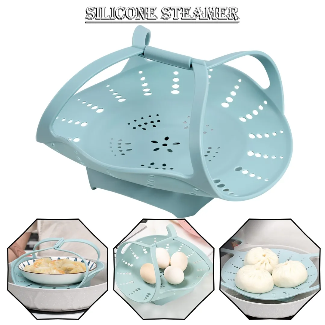 Silicone Steamer Basket With Handles Retractable Foldable Silicone Food  Steamer For Instant Pot Pressure Cooker Accessories - AliExpress