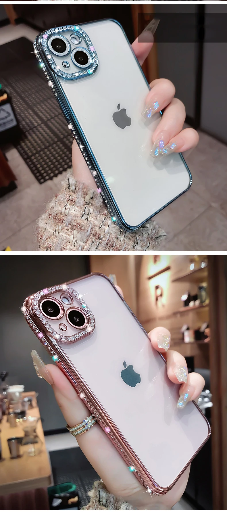 clear iphone 11 Pro Max case Luxury Plating Glitter Diamond Transparent Case for iPhone 13 11 12 Pro Max Girl Female Soft Silicone Clear Shockproof Cover iphone 11 Pro Max clear case