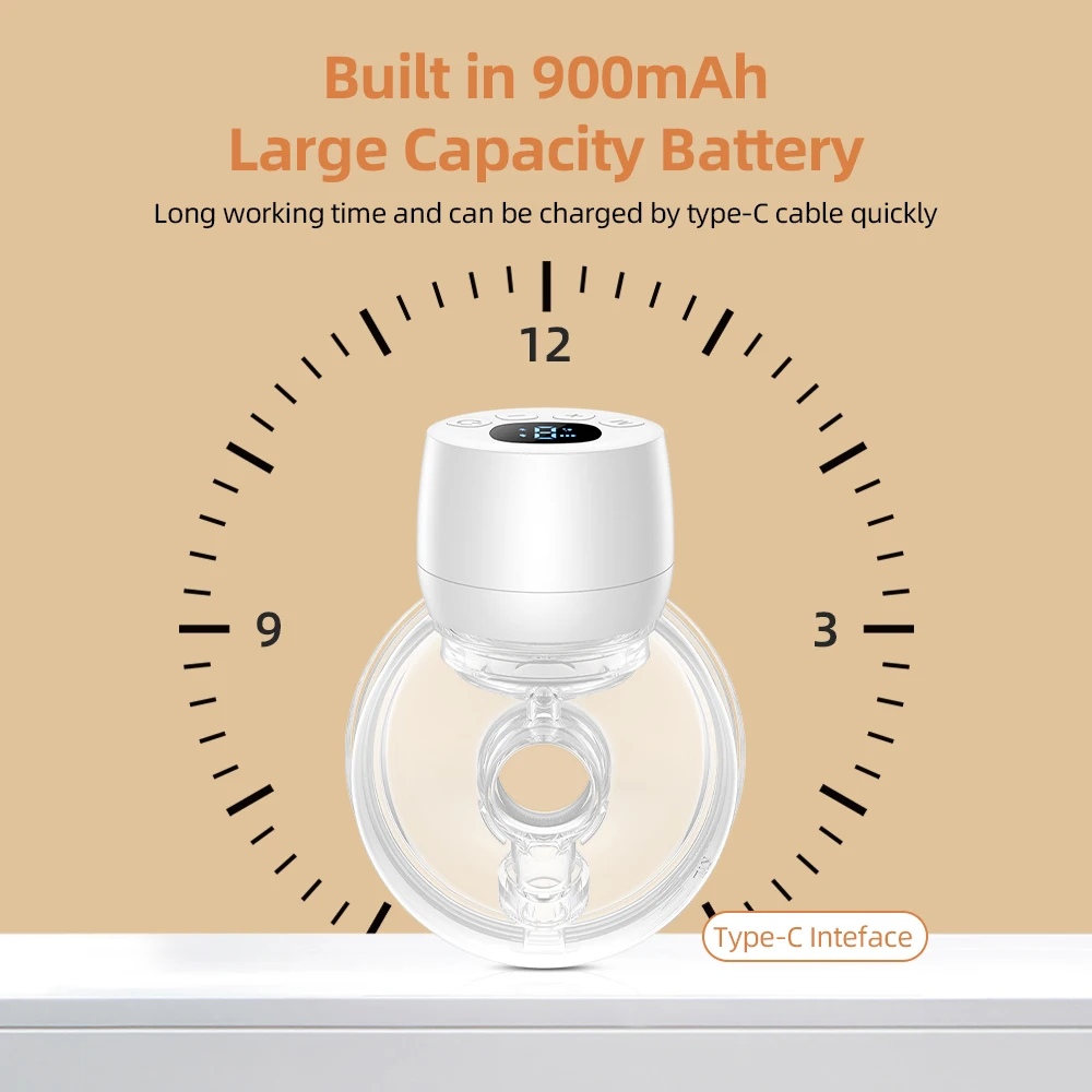 Wearable Breast Pump Hands Free Electric Breast Pump for Breastfeeding 3 Modes 9 Suction Built-in Battery 240ml Milk Collector