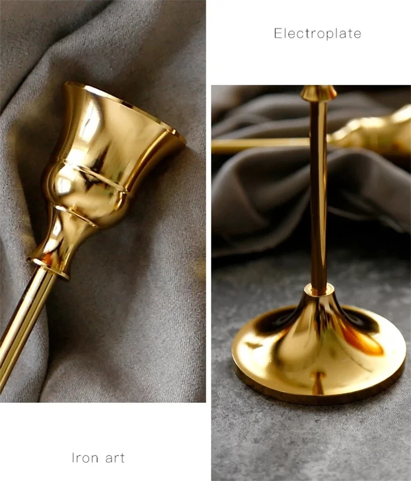 3pcs/set Wedding Party Vintage Metal Candlestick Home Decor Christmas Candle Holders
